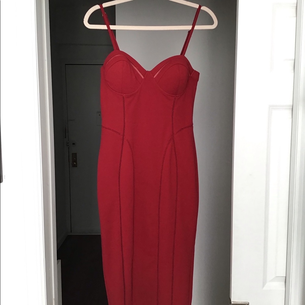 Midi red dress